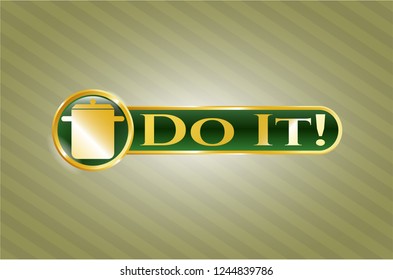  Golden emblem with cooking pot icon and Do It! text inside