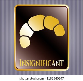  Golden emblem with croissant icon and Insignificant text inside