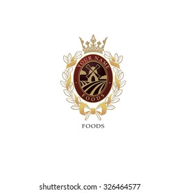 golden emblem with crown