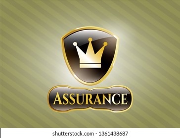 Golden emblem with crown icon and Assurance text inside