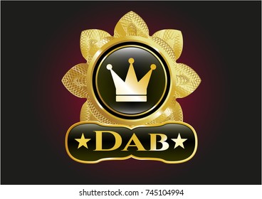  Golden emblem with crown icon and Dab text inside