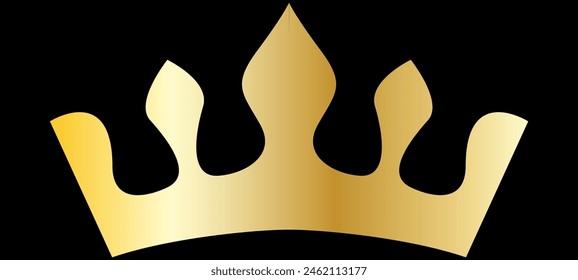 Ilustración vectorial de logotipo de corona de emblema dorado