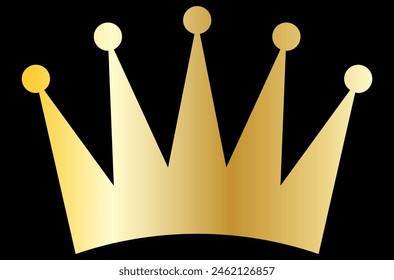 golden emblem crown logo vector illustration