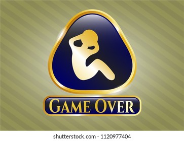  Golden emblem with crunch icon and Game Over text inside