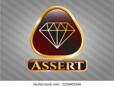  Golden emblem with diamond icon and Assert text inside