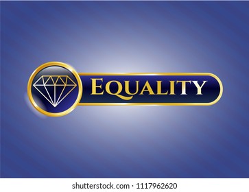  Golden emblem with diamond icon and Equality text inside