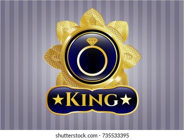  Golden emblem with diamond ring icon and King text inside