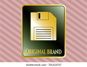  Golden emblem with Diskette icon and Original Brand text inside