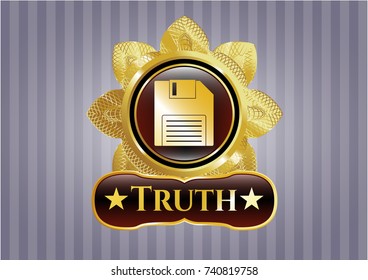  Golden emblem with diskette icon and Truth text inside