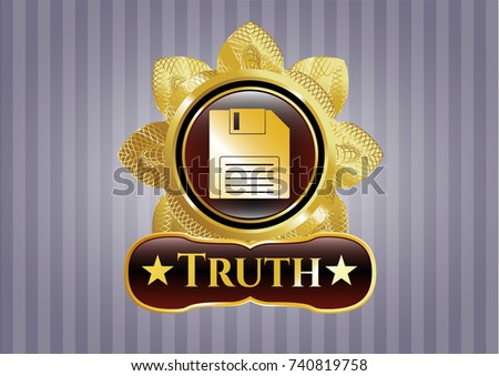  Golden emblem with diskette icon and Truth text inside