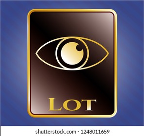  Golden emblem with eye icon and Lot text inside