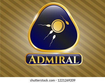  Golden emblem with fertilization icon and Admiral text inside
