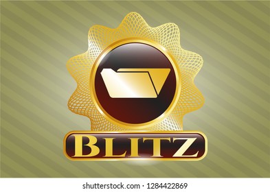  Golden emblem with folder icon and Blitz text inside