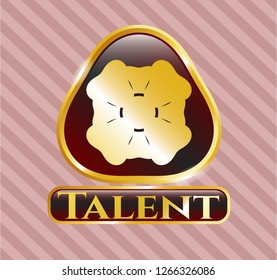  Golden emblem with four leaf clover icon and Talent text inside