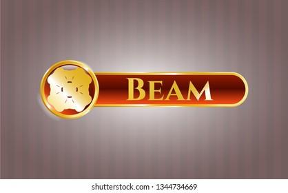  Golden emblem with four leaf clover icon and Beam text inside