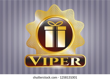  Golden emblem with gift box icon and Viper text inside