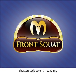 Golden emblem with goat head icon and Front Squat text inside