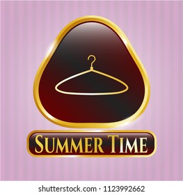  Golden emblem with hanger icon and Summer Time text inside