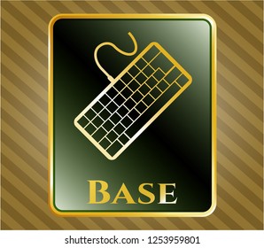  Golden emblem with keyboard icon and Base text inside