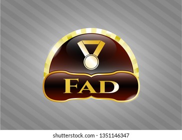  Golden emblem with medal icon and Fad text inside