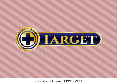  Golden emblem with medicine icon and Target text inside