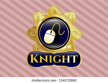  Golden emblem with mouse icon and Knight text inside