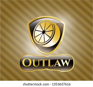  Golden emblem with orange icon and Outlaw text inside