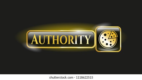  Golden emblem with pizza icon and Authority text inside