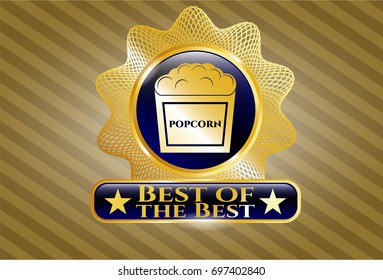  Golden emblem with Popcorn icon and Best of the Best text inside