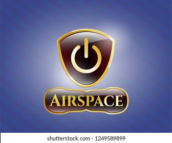  Golden emblem with power icon and Airspace text inside