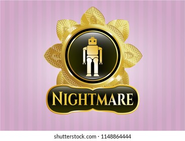  Golden emblem with robot icon and Nightmare text inside