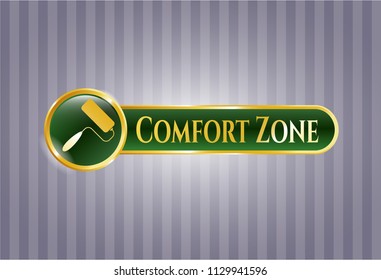  Golden emblem with roller brush icon and Comfort Zone text inside