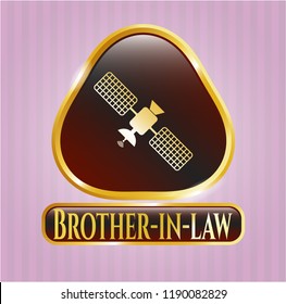  Golden emblem with satelite icon and Brother-in-law text inside