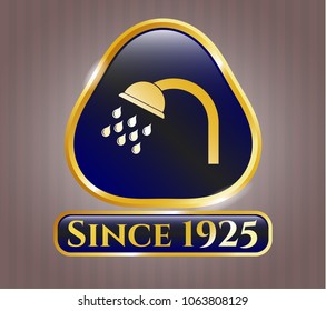  Golden emblem with shower icon and Since 1925 text inside