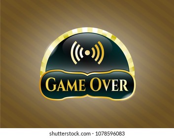  Golden emblem with signal icon and Game Over text inside