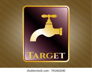  Golden emblem with tap icon and Target text inside