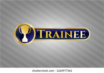  Golden emblem with trophy icon and Trainee text inside