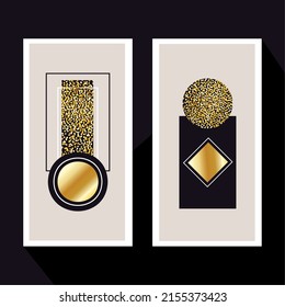 goldene Embleme und Bildsymbole