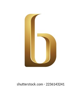 Golden Embossed Letter B on a White Background