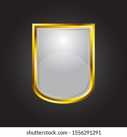 Golden Empty Badge Label Design 