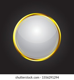 Golden Empty Badge Label Design 