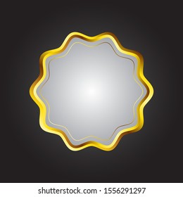 Golden Empty Badge Label Design 