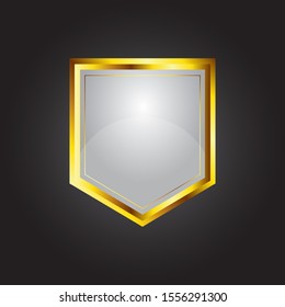 Golden Empty Badge Label Design 