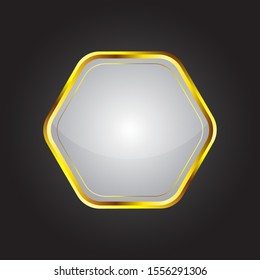 Golden Empty Badge Label Design 
