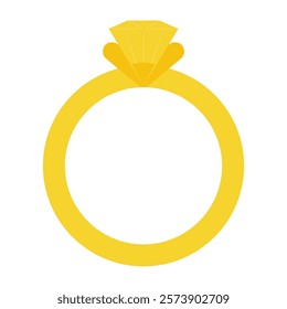 Golden Engagement Ring Cartoon Icon