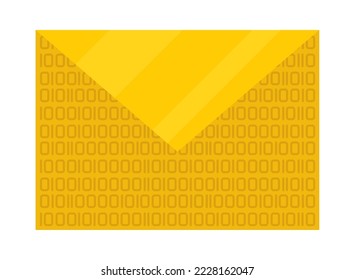 golden envelope icon on white background