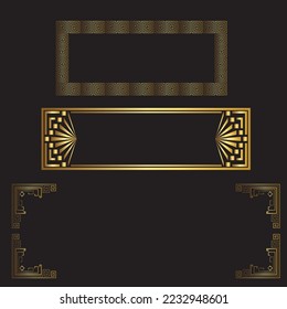 Golden eslimi luxury border vector