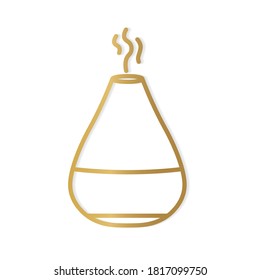 icono del difusor de aceite esencial dorado- ilustración vectorial
