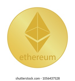 Golden ethereum coin
