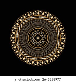 Golden Ethnic Mandala Design for Elegant Backgrounds